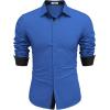 imageCOOFANDY Mens Long Sleeve Wrinkle Free Dress Shirts 2024 Inner Contrast Business Casual Button Down ShirtRoyal Blue