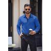 imageCOOFANDY Mens Long Sleeve Wrinkle Free Dress Shirts 2024 Inner Contrast Business Casual Button Down ShirtRoyal Blue