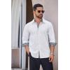 imageCOOFANDY Mens Long Sleeve Wrinkle Free Dress Shirts 2024 Inner Contrast Business Casual Button Down ShirtWhite