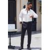 imageCOOFANDY Mens Long Sleeve Wrinkle Free Dress Shirts 2024 Inner Contrast Business Casual Button Down ShirtWhiteBlack