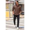 imageCOOFANDY Mens Long Sleeve Wrinkle Free Shirts Casual Button Down Stretch Dress Shirt with PocketBrown