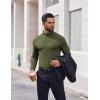 imageCOOFANDY Mens Mock Turtleneck Long Sleeve Shirts Casual Basic TShirt Lightweight Mockneck Pullover Sweater for MenArmy Green