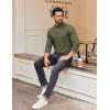 imageCOOFANDY Mens Mock Turtleneck Long Sleeve Shirts Casual Basic TShirt Lightweight Mockneck Pullover Sweater for MenArmy Green