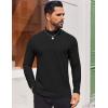imageCOOFANDY Mens Mock Turtleneck Long Sleeve Shirts Casual Basic TShirt Lightweight Mockneck Pullover Sweater for MenBlack