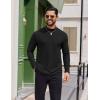imageCOOFANDY Mens Mock Turtleneck Long Sleeve Shirts Casual Basic TShirt Lightweight Mockneck Pullover Sweater for MenBlack