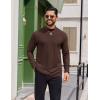 imageCOOFANDY Mens Mock Turtleneck Long Sleeve Shirts Casual Basic TShirt Lightweight Mockneck Pullover Sweater for MenBrown