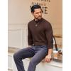 imageCOOFANDY Mens Mock Turtleneck Long Sleeve Shirts Casual Basic TShirt Lightweight Mockneck Pullover Sweater for MenBrown