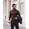imageCOOFANDY Mens Mock Turtleneck Long Sleeve Shirts Casual Basic TShirt Lightweight Mockneck Pullover Sweater for MenBrown