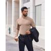imageCOOFANDY Mens Mock Turtleneck Long Sleeve Shirts Casual Basic TShirt Lightweight Mockneck Pullover Sweater for MenKhaki