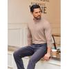imageCOOFANDY Mens Mock Turtleneck Long Sleeve Shirts Casual Basic TShirt Lightweight Mockneck Pullover Sweater for MenKhaki