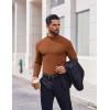 imageCOOFANDY Mens Mock Turtleneck Long Sleeve Shirts Casual Basic TShirt Lightweight Mockneck Pullover Sweater for MenLight Brown