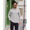 imageCOOFANDY Mens Mock Turtleneck Long Sleeve Shirts Casual Basic TShirt Lightweight Mockneck Pullover Sweater for MenLight Grey
