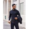 imageCOOFANDY Mens Mock Turtleneck Long Sleeve Shirts Casual Basic TShirt Lightweight Mockneck Pullover Sweater for MenNavy