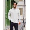 imageCOOFANDY Mens Mock Turtleneck Long Sleeve Shirts Casual Basic TShirt Lightweight Mockneck Pullover Sweater for MenWhite