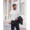 imageCOOFANDY Mens Mock Turtleneck Long Sleeve Shirts Casual Basic TShirt Lightweight Mockneck Pullover Sweater for MenWhite