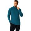 imageCOOFANDY Mens Mock Turtleneck TShirts Long Sleeve Solid Color Tees Shirts Basic Casual Slim Fit Pullover T ShirtsDeep Blue