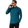 imageCOOFANDY Mens Mock Turtleneck TShirts Long Sleeve Solid Color Tees Shirts Basic Casual Slim Fit Pullover T ShirtsDeep Blue