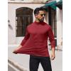 imageCOOFANDY Mens Mock Turtleneck TShirts Long Sleeve Solid Color Tees Shirts Basic Casual Slim Fit Pullover T ShirtsRed