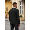 imageCOOFANDY Mens Polo Shirt Long Sleeve Casual Button Polo Tee Plaid Collared Golg Shirt with PocketAblack