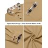 imageCOOFANDY Mens Polo Shirt Long Sleeve Casual Button Polo Tee Plaid Collared Golg Shirt with PocketCamel