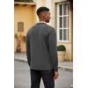 imageCOOFANDY Mens Polo Shirt Long Sleeve Casual Button Polo Tee Plaid Collared Golg Shirt with PocketCharcoal Grey