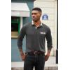imageCOOFANDY Mens Polo Shirt Long Sleeve Casual Button Polo Tee Plaid Collared Golg Shirt with PocketCharcoal Grey
