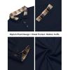 imageCOOFANDY Mens Polo Shirt Long Sleeve Casual Button Polo Tee Plaid Collared Golg Shirt with PocketDark Blue
