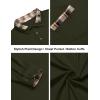 imageCOOFANDY Mens Polo Shirt Long Sleeve Casual Button Polo Tee Plaid Collared Golg Shirt with PocketDeep Army Green
