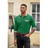 imageCOOFANDY Mens Polo Shirt Long Sleeve Casual Button Polo Tee Plaid Collared Golg Shirt with PocketGreen