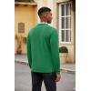 imageCOOFANDY Mens Polo Shirt Long Sleeve Casual Button Polo Tee Plaid Collared Golg Shirt with PocketGreen
