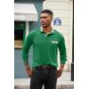 imageCOOFANDY Mens Polo Shirt Long Sleeve Casual Button Polo Tee Plaid Collared Golg Shirt with PocketGreen