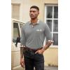 imageCOOFANDY Mens Polo Shirt Long Sleeve Casual Button Polo Tee Plaid Collared Golg Shirt with PocketGrey