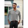 imageCOOFANDY Mens Polo Shirt Long Sleeve Casual Button Polo Tee Plaid Collared Golg Shirt with PocketGrey