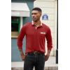 imageCOOFANDY Mens Polo Shirt Long Sleeve Casual Button Polo Tee Plaid Collared Golg Shirt with PocketRed