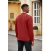 imageCOOFANDY Mens Polo Shirt Long Sleeve Casual Button Polo Tee Plaid Collared Golg Shirt with PocketRed
