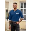 imageCOOFANDY Mens Polo Shirt Long Sleeve Casual Button Polo Tee Plaid Collared Golg Shirt with PocketRoyal Blue