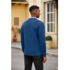 imageCOOFANDY Mens Polo Shirt Long Sleeve Casual Button Polo Tee Plaid Collared Golg Shirt with PocketRoyal Blue