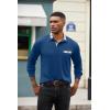 imageCOOFANDY Mens Polo Shirt Long Sleeve Casual Button Polo Tee Plaid Collared Golg Shirt with PocketRoyal Blue