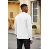 imageCOOFANDY Mens Polo Shirt Long Sleeve Casual Button Polo Tee Plaid Collared Golg Shirt with PocketWhite