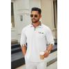 imageCOOFANDY Mens Polo Shirt Long Sleeve Casual Button Polo Tee Plaid Collared Golg Shirt with PocketWhite