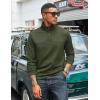 imageCOOFANDY Mens Quarter Zip Pullover Lightweight Textured TShirts Long Sleeve Casual Mock Neck Polo ShirtsArmy Green