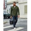 imageCOOFANDY Mens Quarter Zip Pullover Lightweight Textured TShirts Long Sleeve Casual Mock Neck Polo ShirtsArmy Green