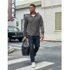 imageCOOFANDY Mens Quarter Zip Pullover Lightweight Textured TShirts Long Sleeve Casual Mock Neck Polo ShirtsDark Grey