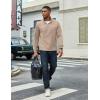 imageCOOFANDY Mens Quarter Zip Pullover Lightweight Textured TShirts Long Sleeve Casual Mock Neck Polo ShirtsKhaki