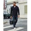 imageCOOFANDY Mens Quarter Zip Pullover Lightweight Textured TShirts Long Sleeve Casual Mock Neck Polo ShirtsNavy Blue