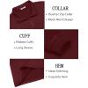 imageCOOFANDY Mens Quarter Zip Pullover Lightweight Textured TShirts Long Sleeve Casual Mock Neck Polo ShirtsWine Red