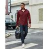 imageCOOFANDY Mens Quarter Zip Pullover Lightweight Textured TShirts Long Sleeve Casual Mock Neck Polo ShirtsWine Red