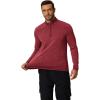 imageCOOFANDY Mens Quarter Zip Pullover Long Sleeve Sweatshirt 14 Zip Golf Shirt Winter Fleece Lined Thermal PulloverWine Red
