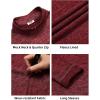imageCOOFANDY Mens Quarter Zip Pullover Long Sleeve Sweatshirt 14 Zip Golf Shirt Winter Fleece Lined Thermal PulloverWine Red