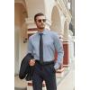 imageCOOFANDY Mens Stretch Dress Shirts Long Sleeve Button Down Shirt Regular Fit Formal Business ShirtsBlue Pattern